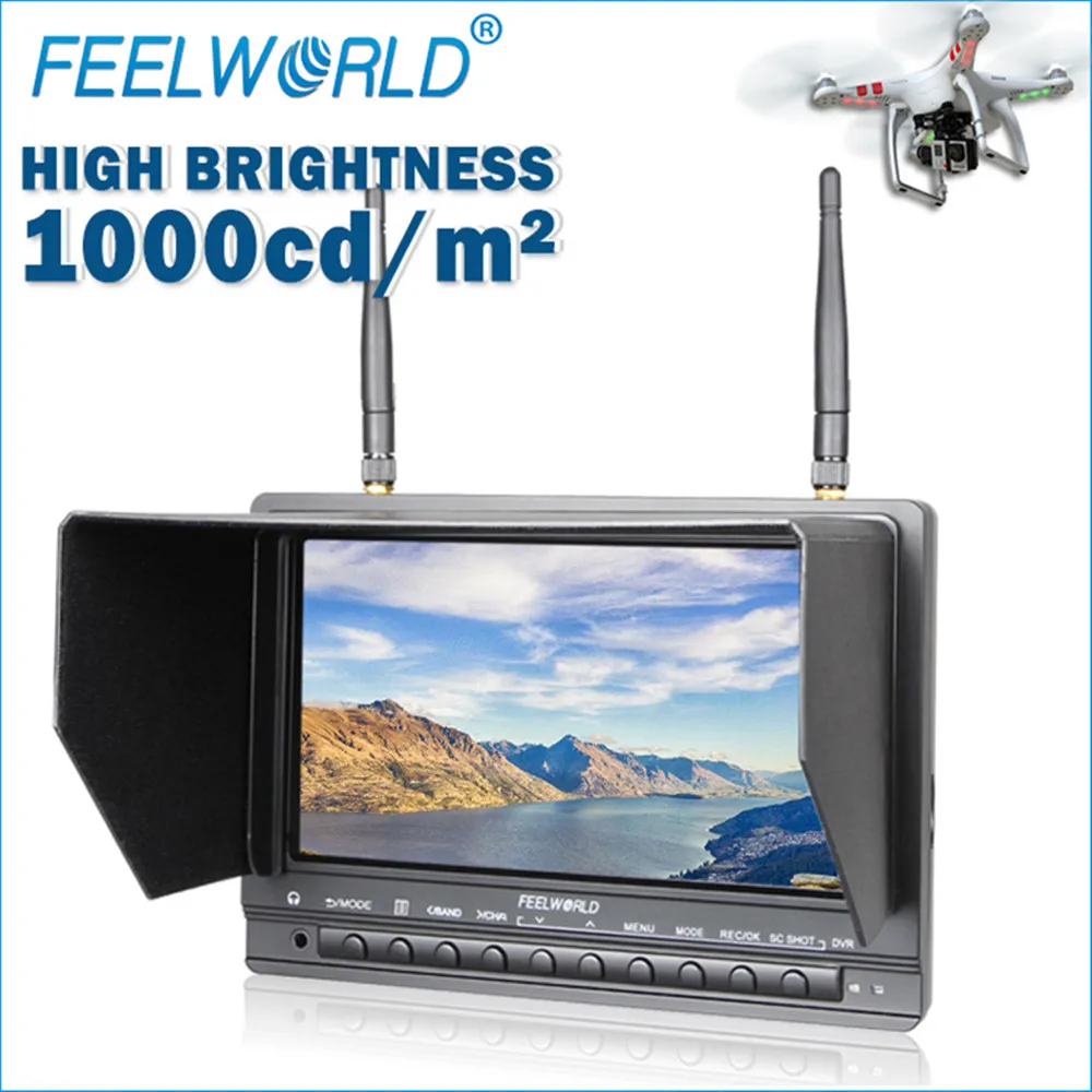 PVR733 7 дюймов FPV монитор с DVR Funtion двойной 5 8G 32CH разнообразие приемник Feelworld