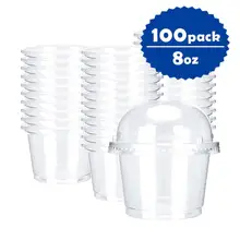 OTOR 100 шт 8 унций 10 унций одноразовый контейнер для пищевых продуктов для Пудинг Желе Десерт пластиковая мини-коробка для дома вечерние товары для свадебной вечеринки