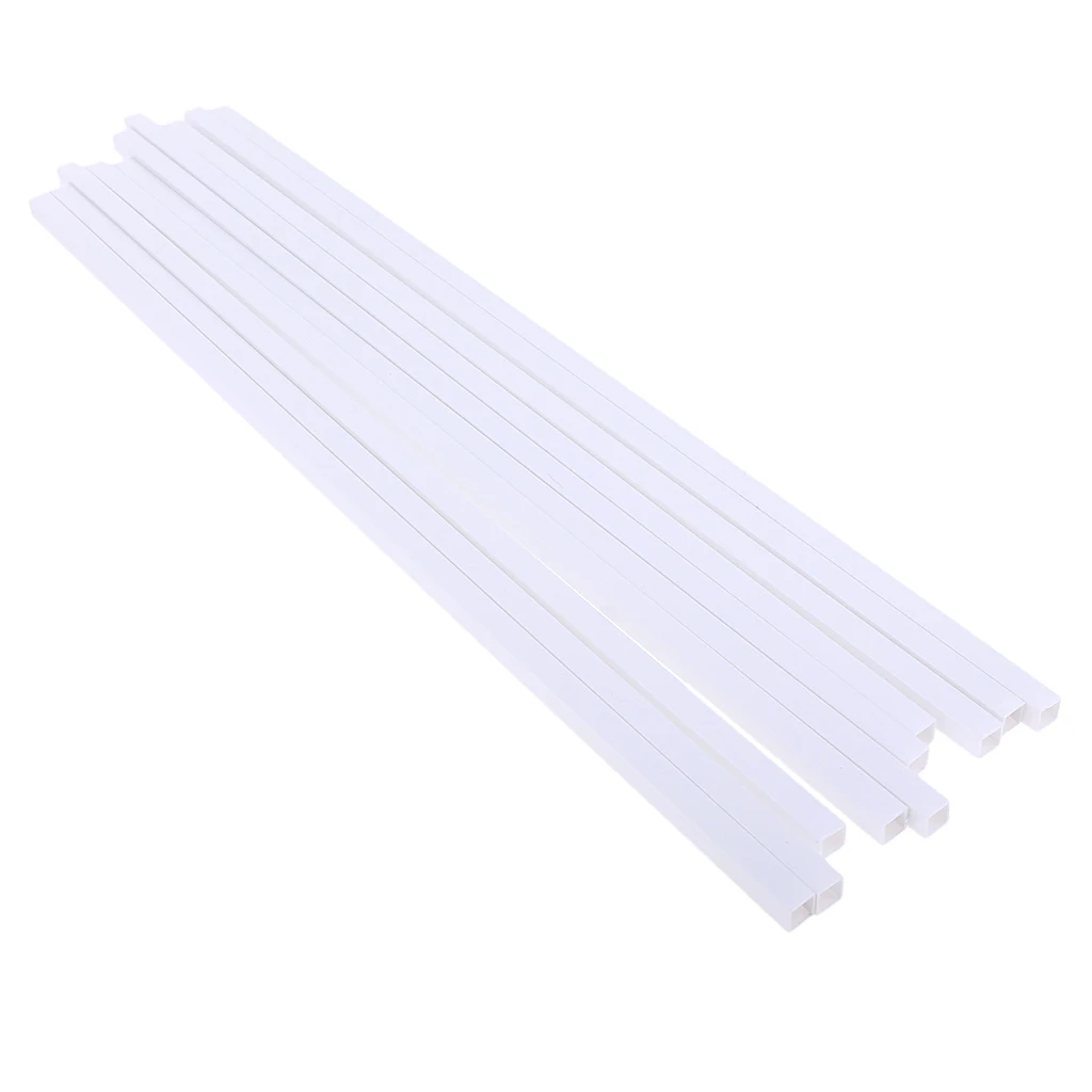 10Pc 500mm Long ABS Square Rods Model Building Tube for Diorama Architecture