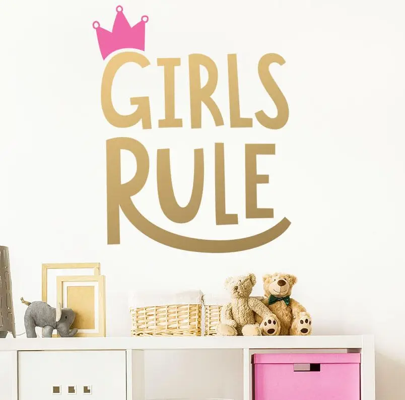Girls Rule Wall Decal Removable Wall Sticker Decor for Home Girls