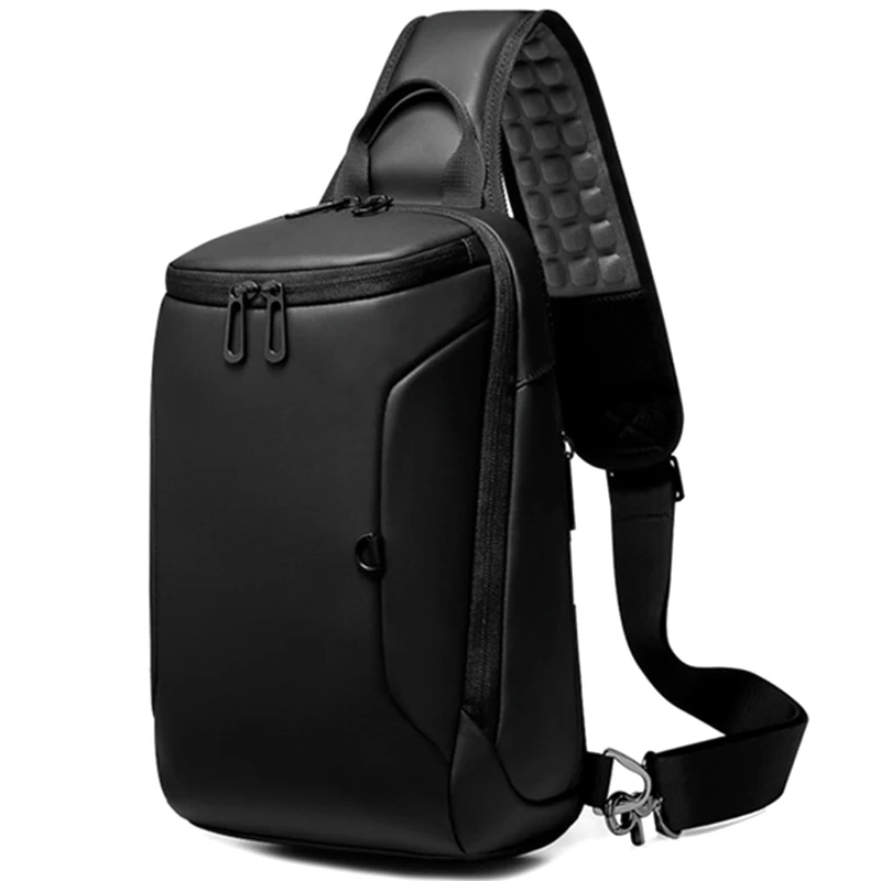 

BEAU-New Messenger Bag Small and Lightweight Men'S Chest Bag Short Travel Chest Bag Usb Charging Waterproof Shoulder Messenger