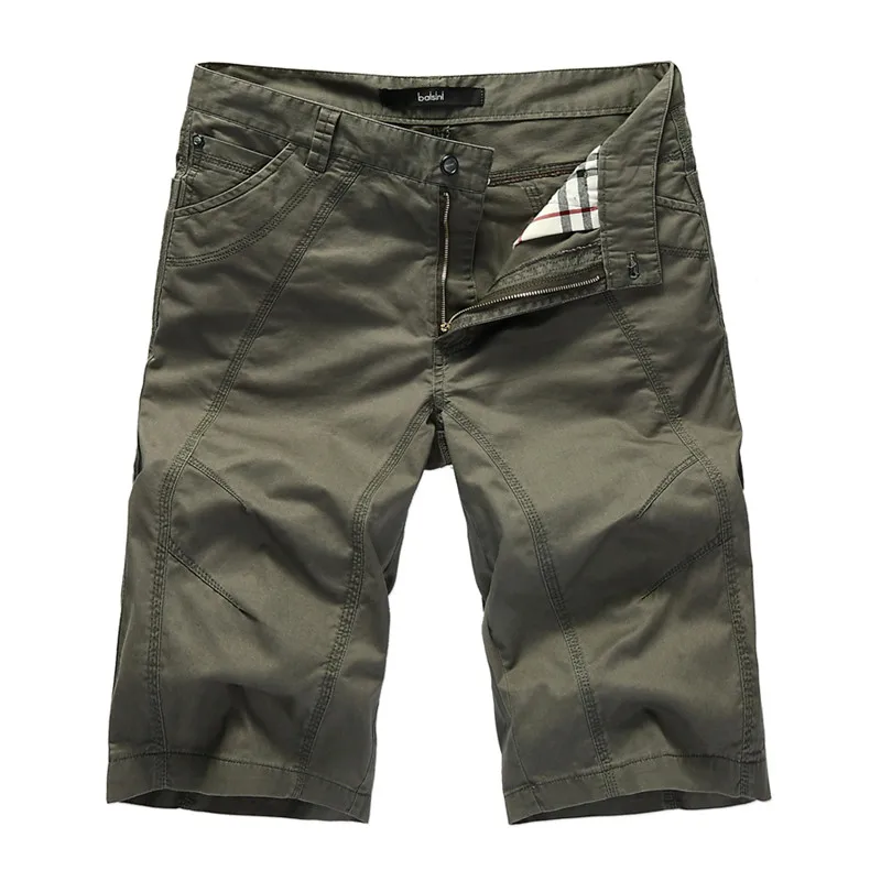 YIHUAHOO, летние мужские шорты, большие размеры, повседневные, хлопковые, короткие штаны, армейские, военные, короткие брюки, с карманами, Бермуды, шорты Карго, A333 - Цвет: Армейский зеленый
