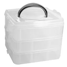 TEXU 3 layers plastic transparent Storage box make up organizer case
