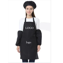 Мода для взрослых полиэстер висячий фартук на шею для приготовления пищи выпечки кухни ресторана официанта работы по индивидуальному заказу LTablier Delantal передник с логотипом