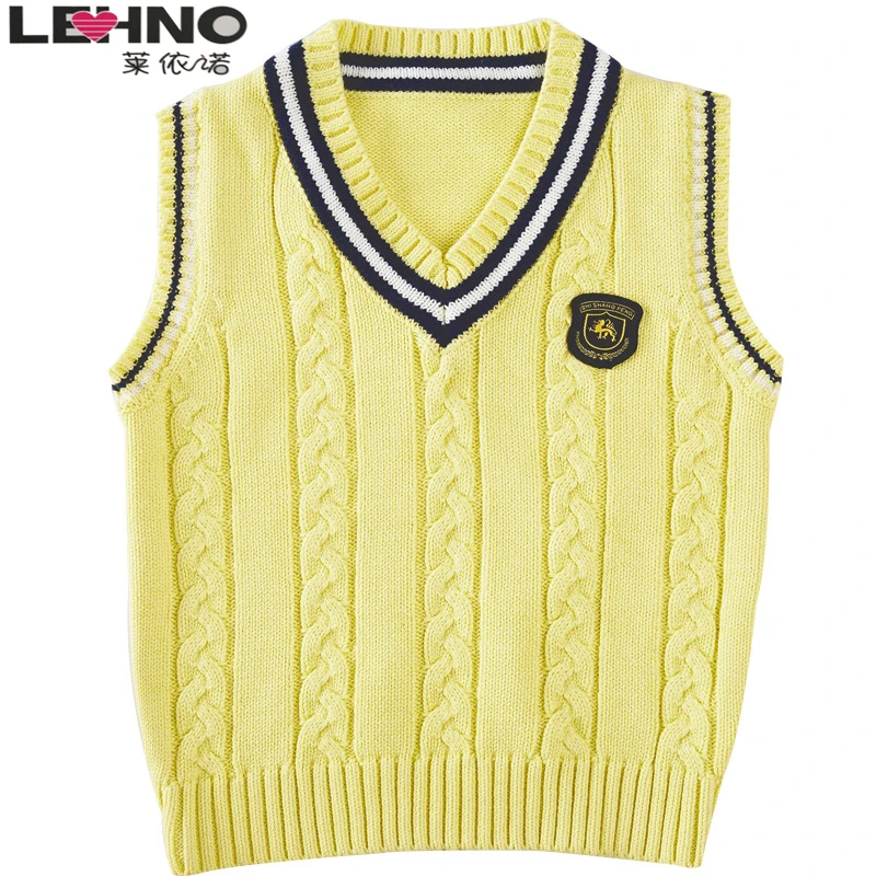 Japanese Fashion Winter Children's Wear Cotton Vintage V neck Vest Sweater Vest Boy School