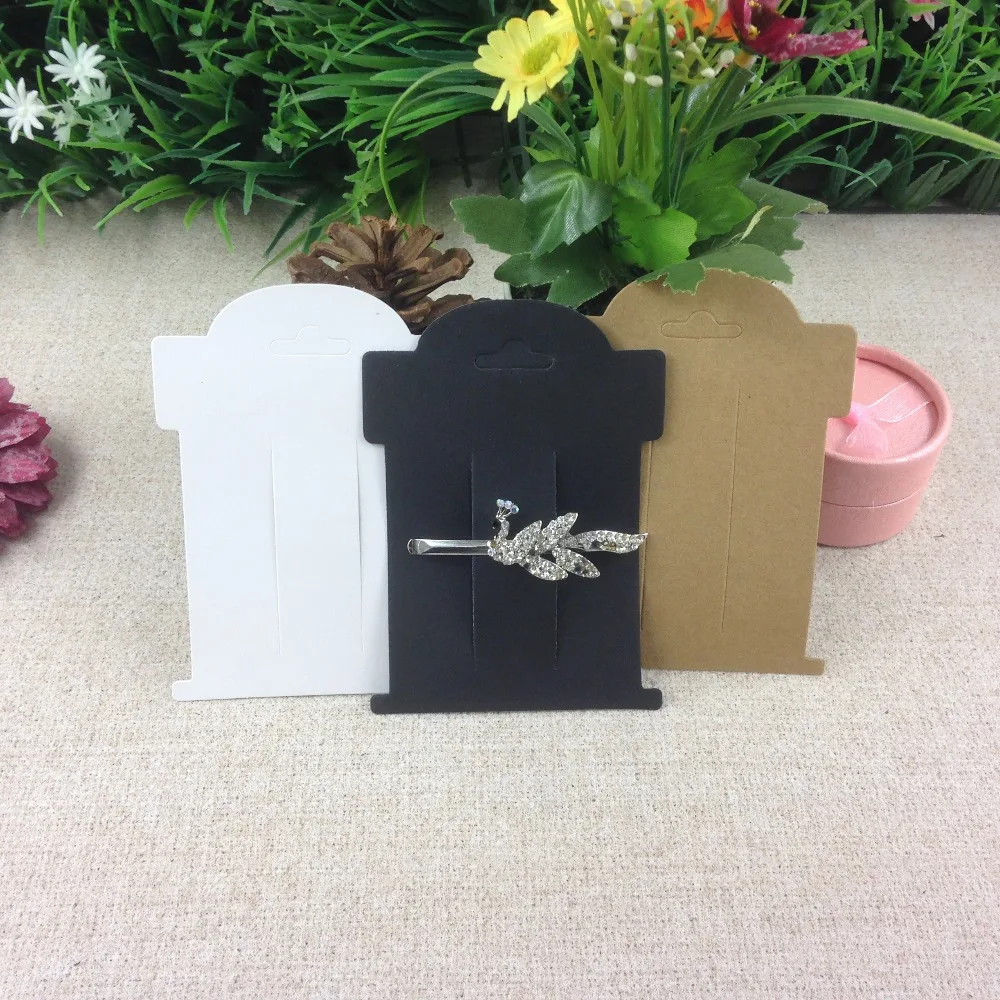 Wholesale Free Shipping Black/White/Kraft Hair Clip Card Hair Band Holder If Custom Logo MOQ : 1000 PCS Logo Cost Extra Jewelry Packaging