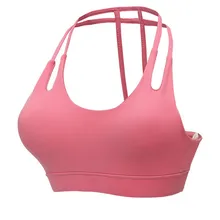 Сексуальный двойной Бюстгальтер-бандо с Т-образной спинкой Топ Для Бега Йога Топ для фитнеса Спортивное нижнее белье Мягкие Бесшовные женские спортивные бюстгальтеры