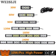 WEISIJI 30W/60W/90W/120W/180W/240W LED Light Bar with Cree Chips Offroad Working Light Bar for Jeep Ford Audi SUV ATV Combo Beam