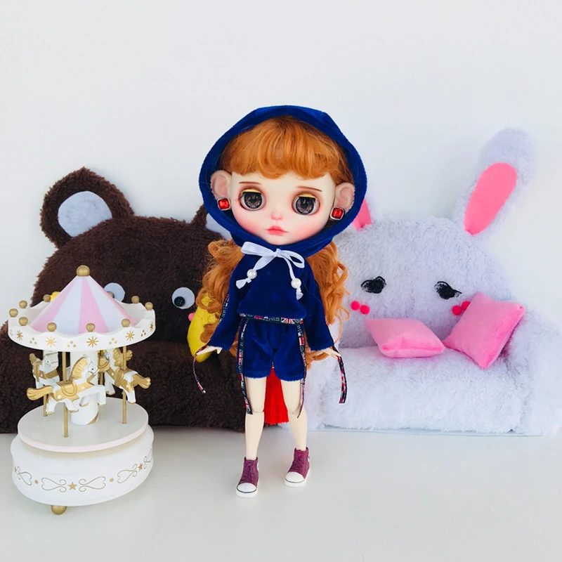 

1Set 1/6 Doll's Fashion Hoodie Pants Shorts Set Clothes for Blyth, Icy, Licca, Azone Doll Accessories