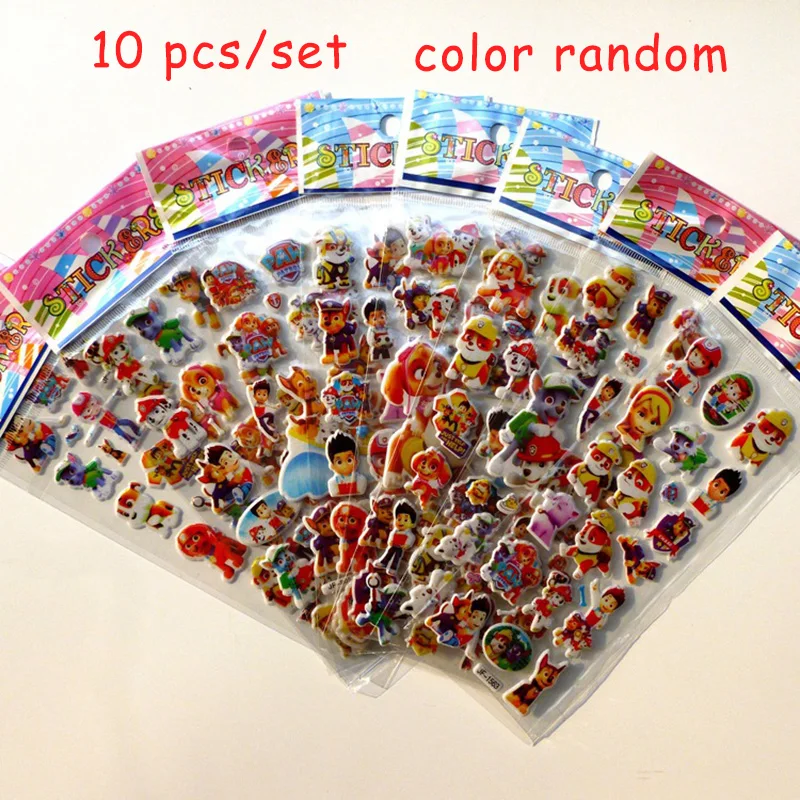 10 Sheets Spiderman Dinosaur DIY Stickers 3d Cartoon Children Stickers Child Toys Emoji PVC Scrapbook Gifts For Kids pegatinas