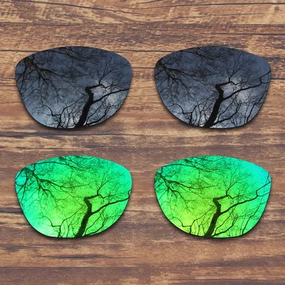 Black and Green ToughAsNails поляризованные Сменные линзы для солнцезащитных очков Оукли Frogskins-несколько вариантов - Цвет линз: Black and Green