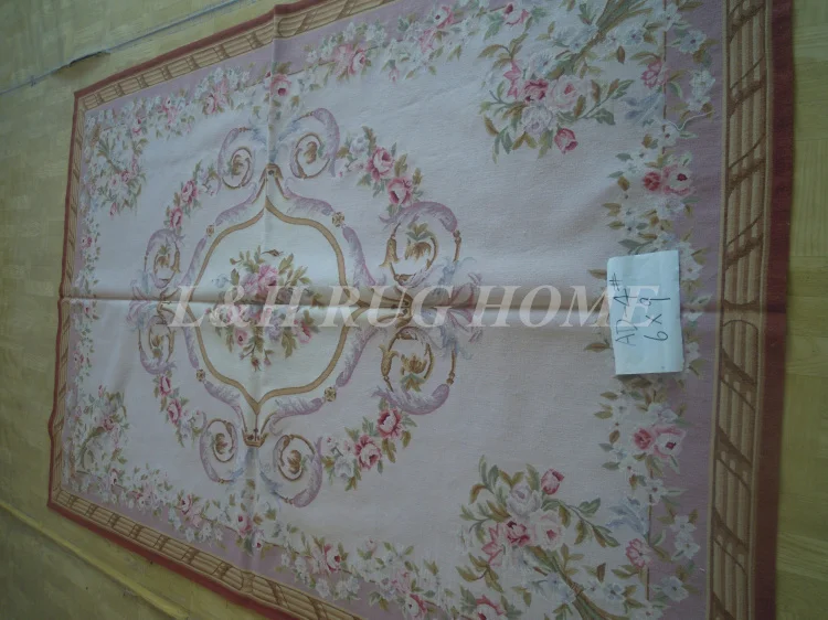 Free Shipping 6'X9' French Aubusson Rug 100% hand woven New Zealand woolen rug--Light Purple field | Дом и сад