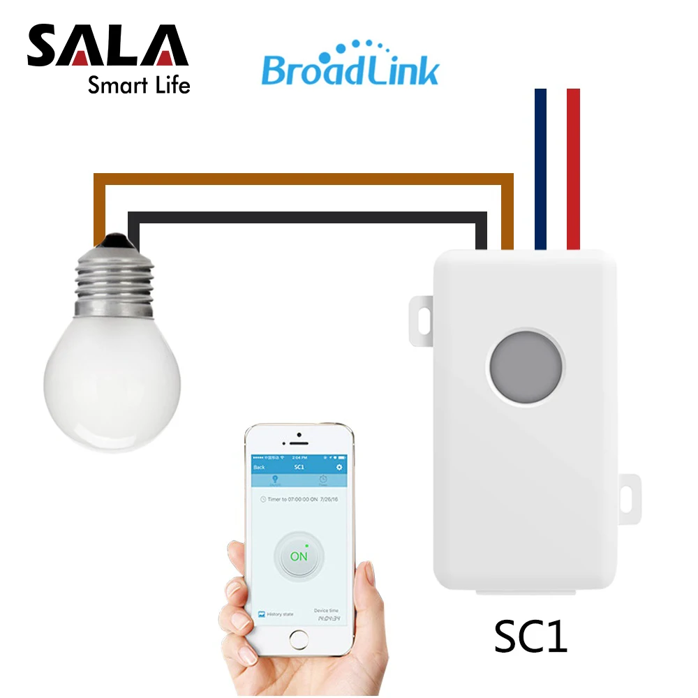 

Broadlink SC1 Smart Remote Switch Module Wifi APP Wireless Smart Timer Controller Remote Control Using IOS Smart Home Lights