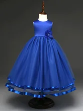 Nuevo vestido de encaje de niña de las flores de los niños hermoso vestido de fiesta de la boda de la muchacha Formal del Desfile del partido Vestido largo de la princesa 6 unids/lote(China)