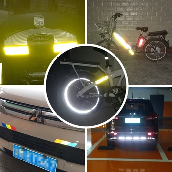 

25m Car Reflective Tape Sticker Funny Car Stickers Vinyl Car Wrap Decoration Film Motorcycle Safe Reflect Safety Warning Tape