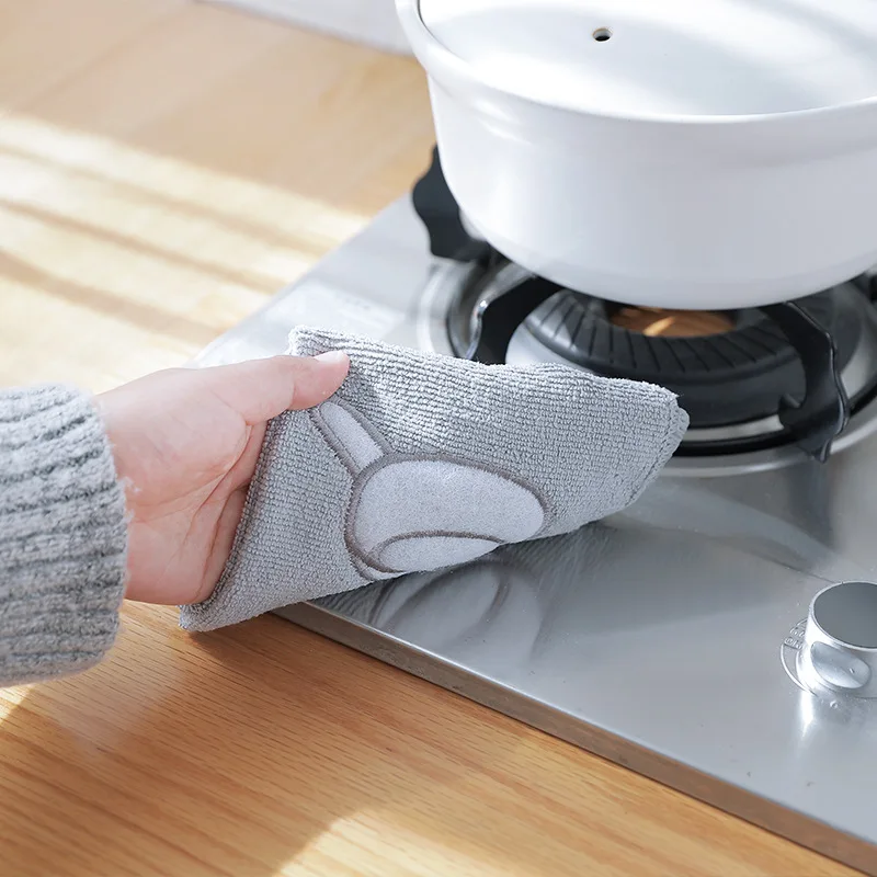 

LINSBAYWU 1PCS Cute Lovely reusable microfiber Cleaning Cloth Kitchen practical home durable Soft Washing Hand Towel