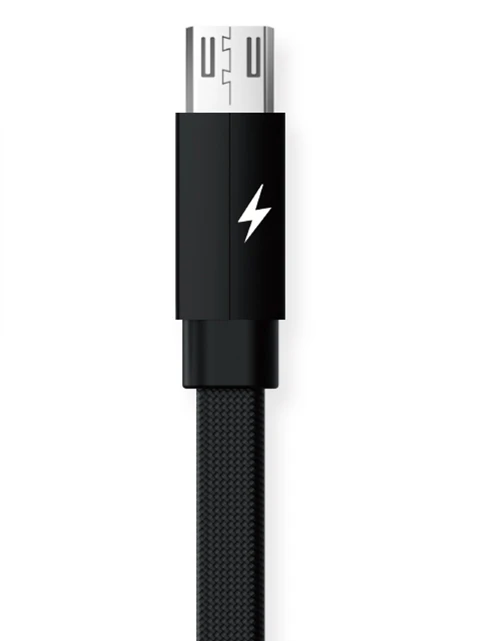 Remax 2 м Micro USB кабель 2.1A быстрое зарядное устройство для samsung Xiaomi huawei мобильный телефон тканевый Плетеный USB кабель Android зарядка - Цвет: Черный