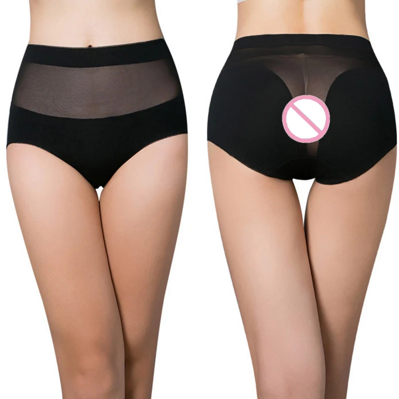 

Women's cotton briefs hollow out high waist panties cotton underwear girl underpants lingerie Single piece underwear