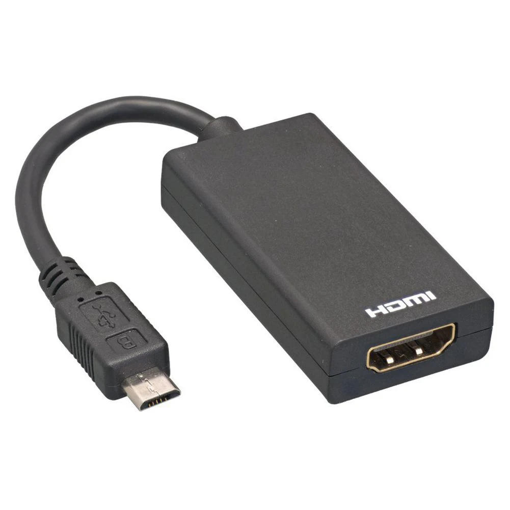 Микро-USB к HDMI адаптер для ТВ монитора 1080P HD аудио кабель и HDMI видео конвертер для samsung HUAWEI htc MHL устройства - Цвет: Black