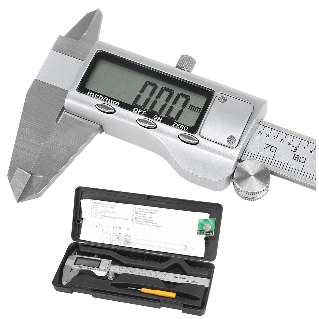 HHTL-150mm " ЖК цифровой штангенциркуль электронный манометр микрометр прецизионный инструмент серебро