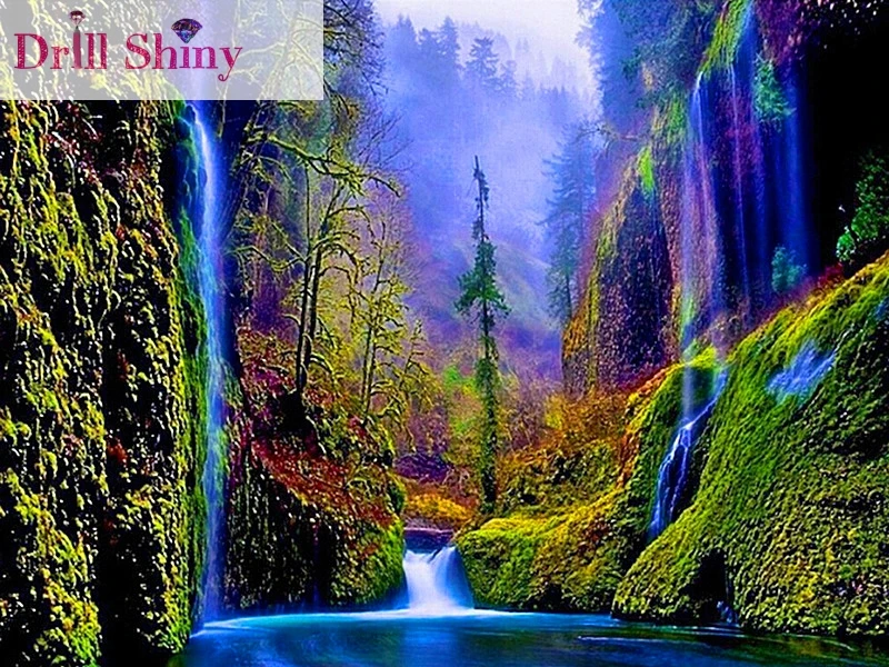 

Diy 5D Diamond Painting Mountain stream Landscape Full Square Mosaic Paintings 3D Cross Stitch Embroidery Needlework Home Decor