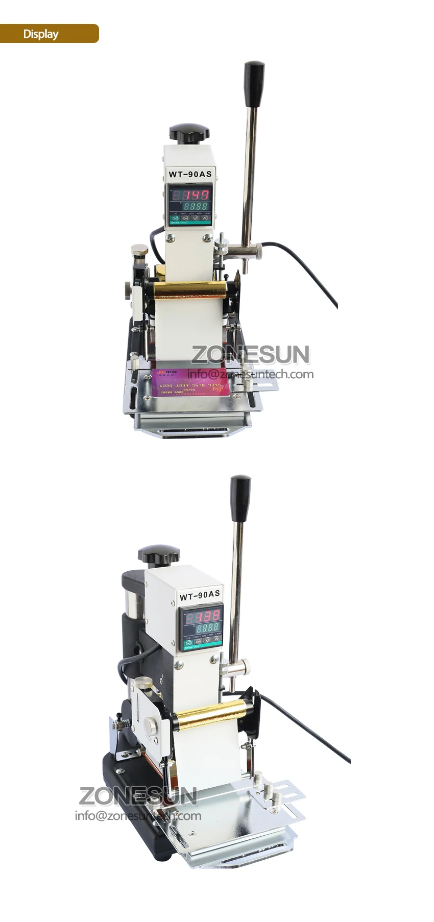 card hot stamping machine with display