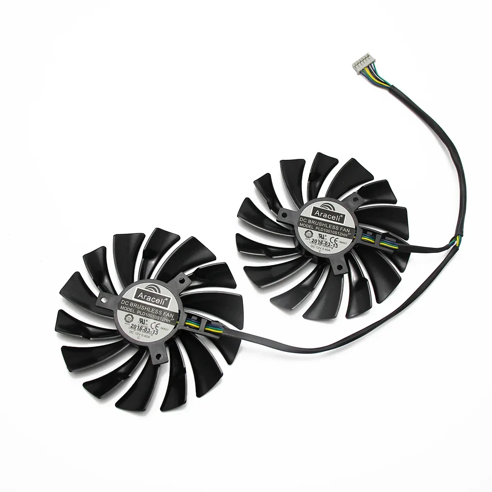 2PCS 95MM PLD10010S12HH 6Pin Graphics Video Card Cooler Fan For MSI GTX980 GeForce GTX 980 GAMING Dual Fans Twin Cooling Fan