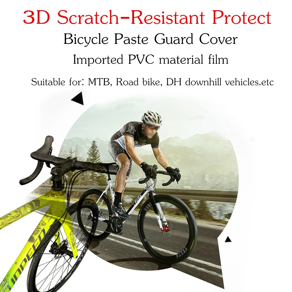 3D MTB велосипед устойчивый к царапинам Защитная рамка Съемная наклейка дорожный велосипед Наклейка защитная Крышка Аксессуары для велосипеда
