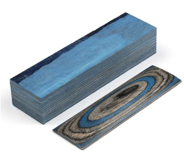 Материал для изготовления рукоятки ножа, деревянные заготовки, цветные детали деревянной ручки, ручки 120x40x30 мм, 4 цвета - Цвет: Синий