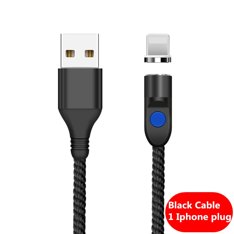 KingFriend Магнитный Кабель Micro-Usb для быстрой зарядки Тип usb C кабель магнит Зарядное устройство для передачи данных кабель для зарядки Usb шнур для samsung Xiaomi - Цвет: Black USB 1iphone