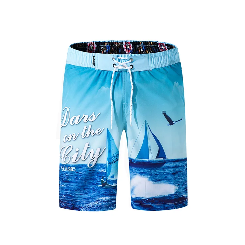 Высококачественные мужские пляжные шорты летние резинка на талии купальные костюмы с цифровым принтом Пляжная одежда быстросохнущие плавки