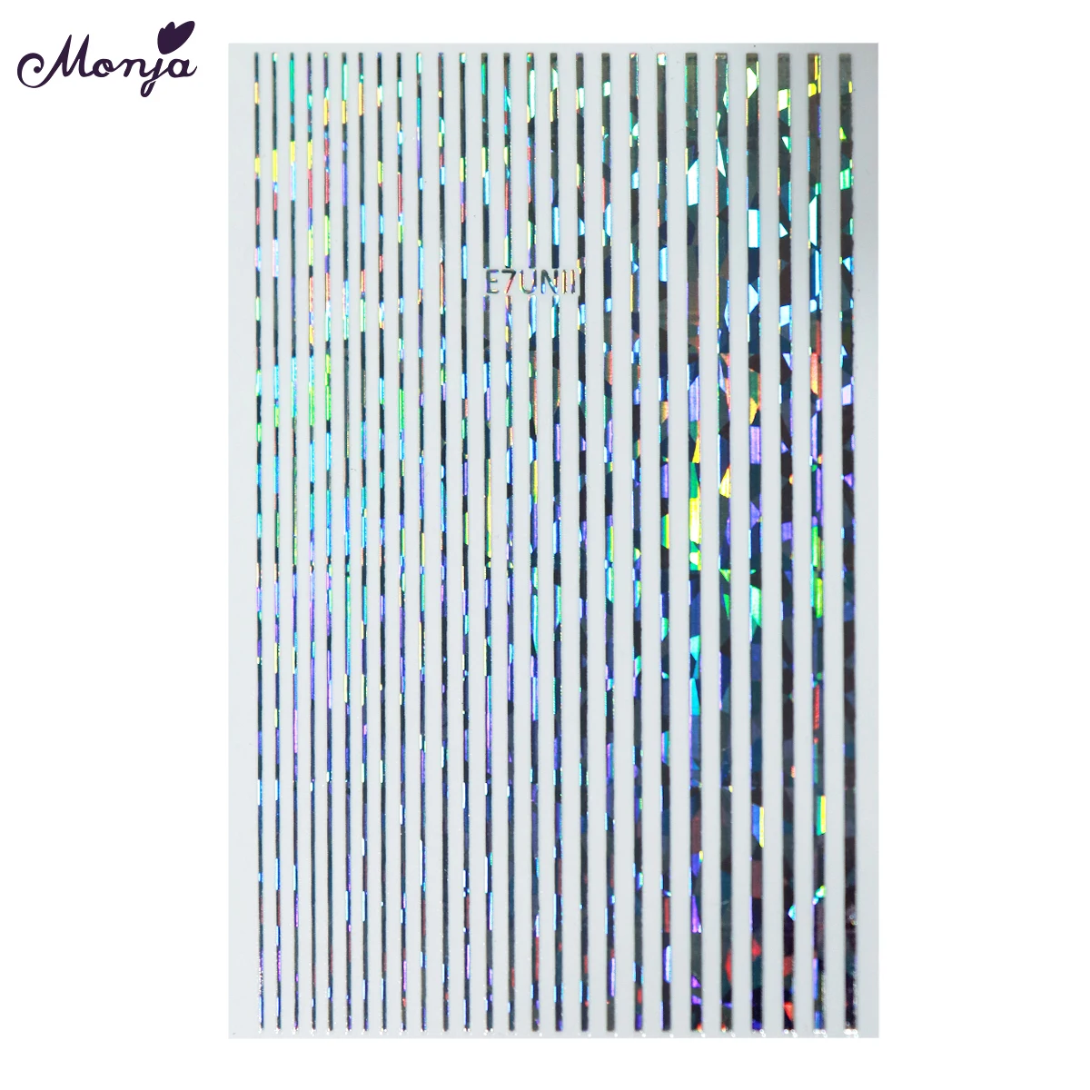 Monja, 5 цветов, хамелеон, дизайн ногтей, металл, самоклеющиеся, мульти линии, полосы, узоры, ленты, наклейки, сделай сам, декоративные наклейки для маникюра - Цвет: Laser Silver