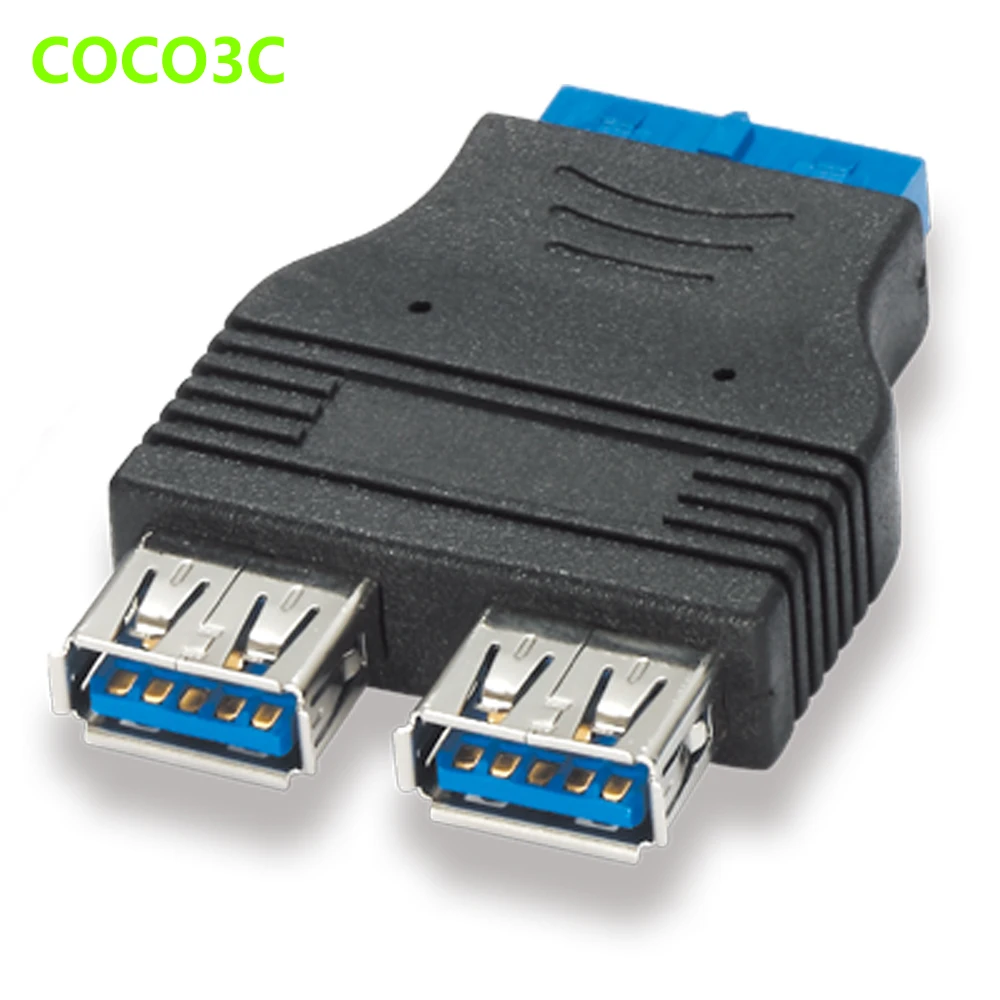 

19pin USB 3.0 pin Female header to Dual USB3.0 A Female port converter card 20P to 2 ports usb3.0 adapter