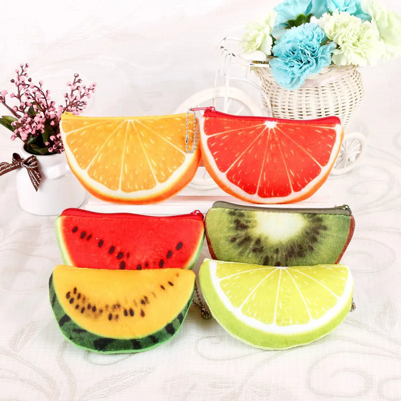 

Fruit Wallets Cute 3D ladies purse soft printing fruit bags children clothes pouch wallet kids gift Dropshipping