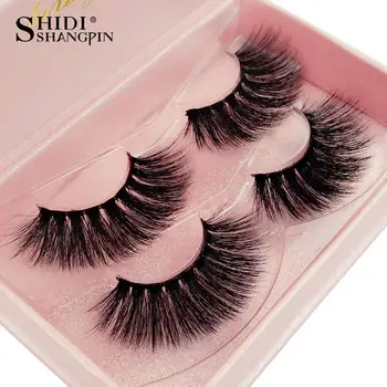 

SHIDISHANGPIN 2 Pairs False Eyelashes Extension Natural Long 3d Lashes Handmade False Eyelashes with Box Style