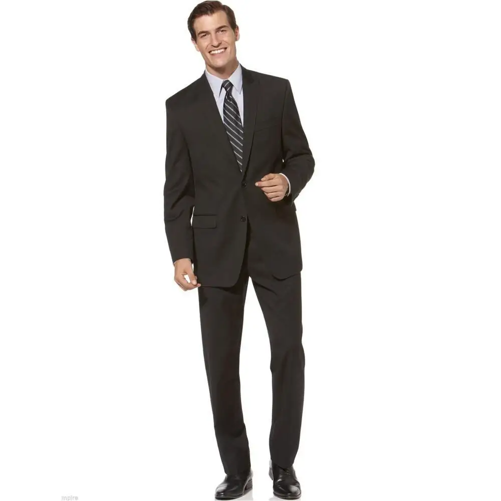 

Handsome men suit 2 Button Groom Tuxedos Best man Suit Black Groomsman Bridegroom Wedding Prom Suits (Jacket+Pants)