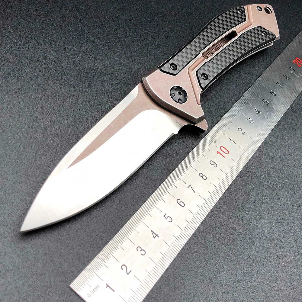 BMT Pocket Folding Hunting Knife D2 Steel Carbon Fiber Handle ZT0801