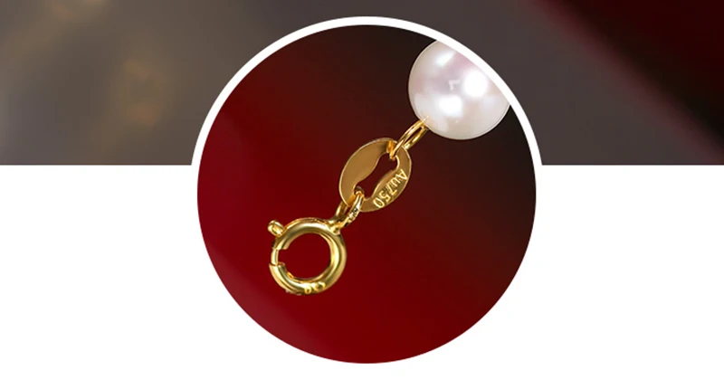 Au750 18k gold chain pearl charm necklace (13)