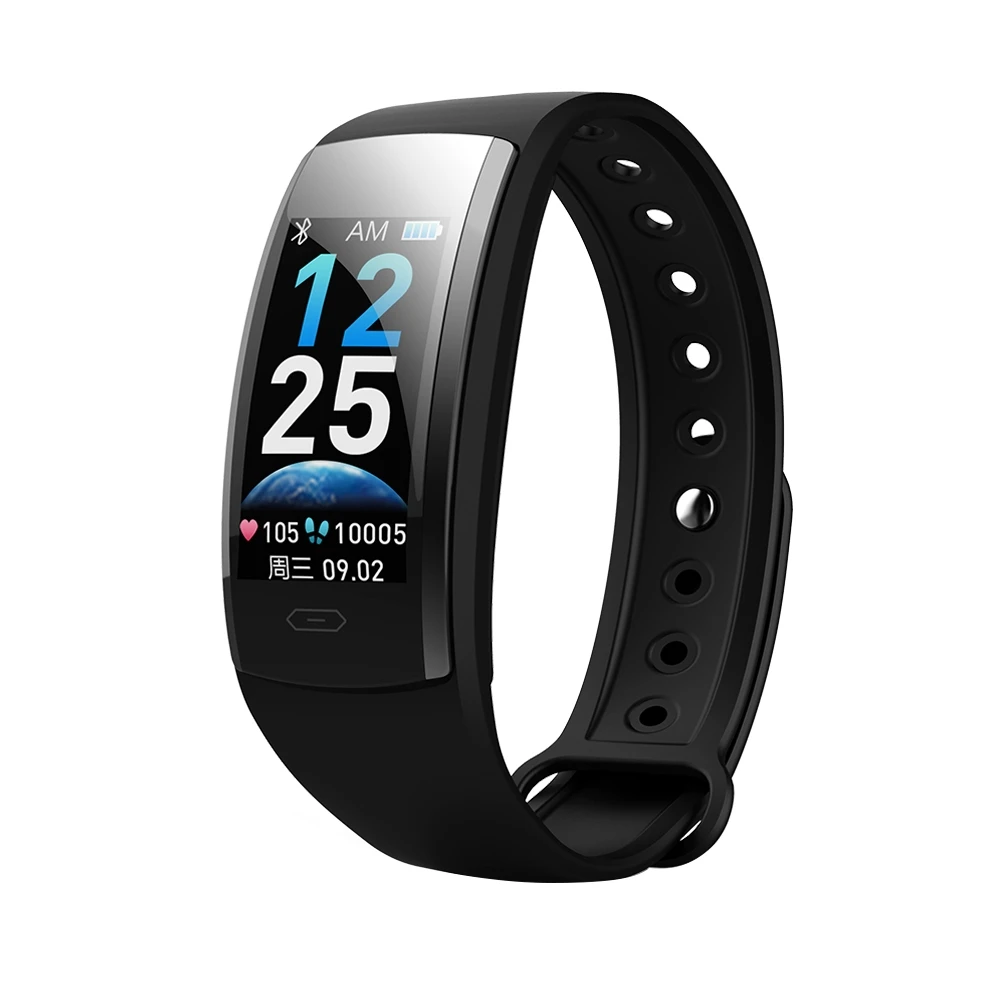 QS90 Plus Blood Pressure Smart Bracelet Heart Rate Monitor Blood Oxygen Monitor IP67 Fitness Tracker for Andriod IOS VS QS80 - Цвет: Черный