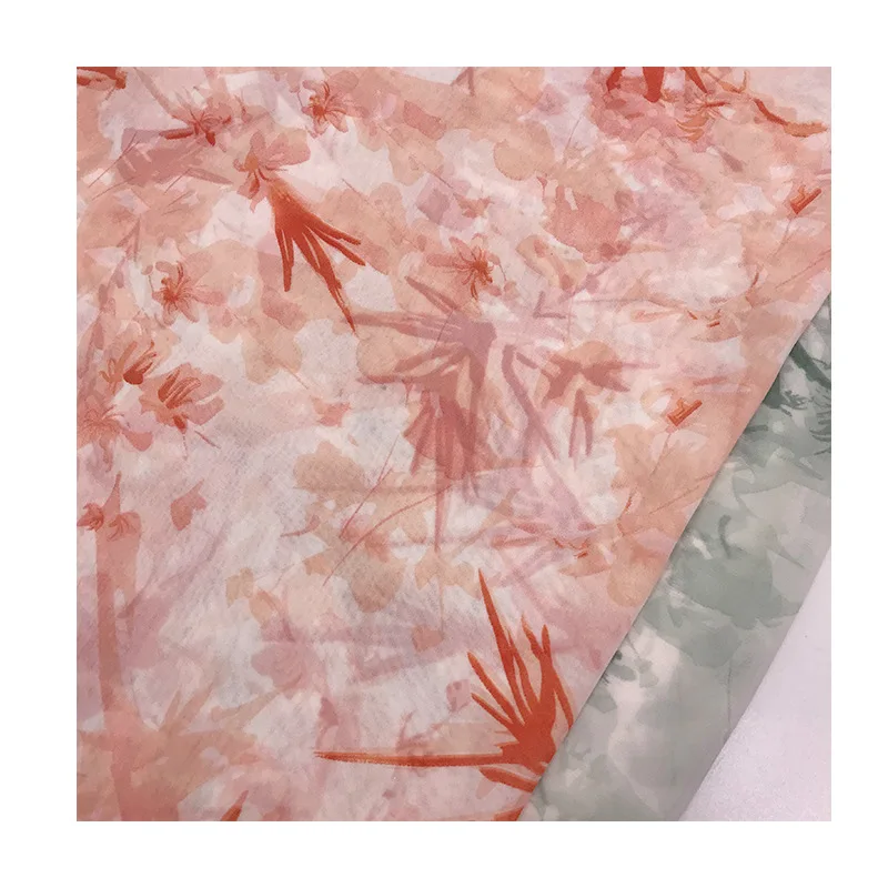 

75D Tie-dyed Printed Chiffon Fabric Full Polyester Patchwork Textile Fabric DIY Sewing Quilted Shirt Beach Skirt Apparel Fabric