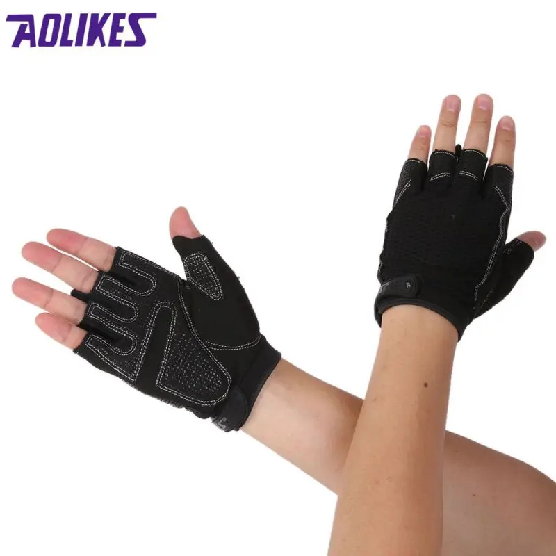 1Pair Men Women Custom Fitness Gym Exercise Training Gym Gloves Body Building Training Sports Fitness Weight Lifting Gloves W13