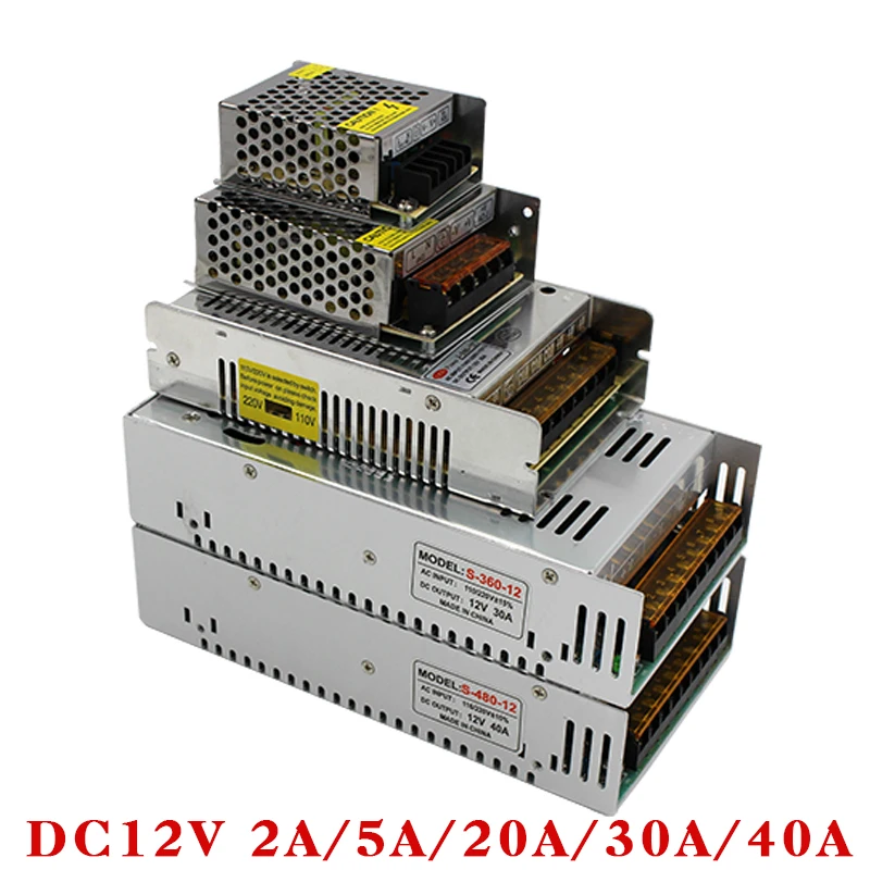 Трансформаторы систем освещения 110V 220V постоянного тока до DC5V 12V 24V 36V 48V 1A 2A 3A 5A 10A 15A 20A 30A 40A 80A для Светодиодные ленты переключатель Питание