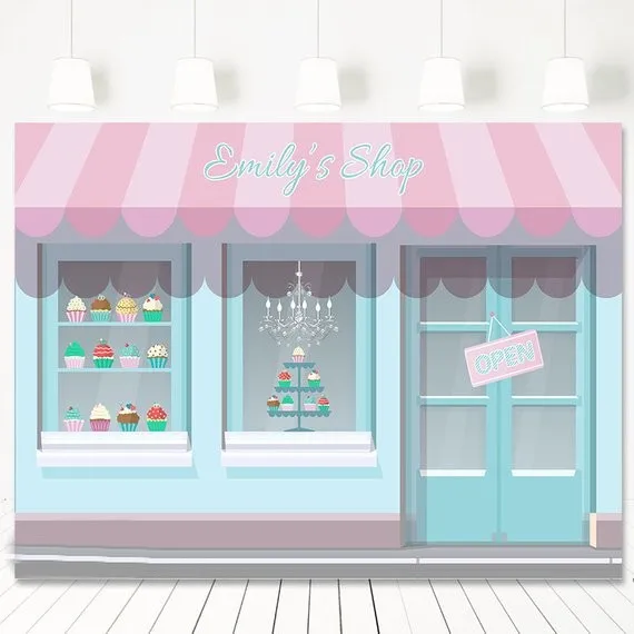 

Custom Cupcake Sweet Shoppe Candy Shop French Patisserie Bakery background Computer print children kids backdrop