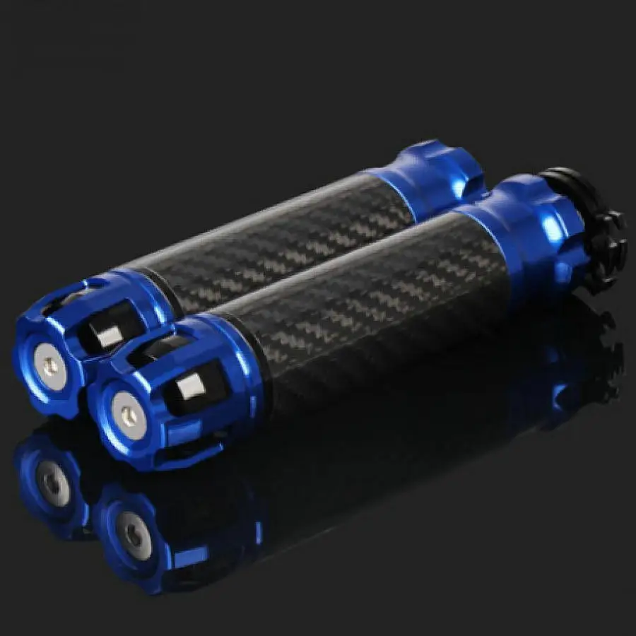 CNC углеродного волокна руль мотоцикла ручка алюминиевая ручка из сплава держатель Универсальный мотоцикл бар ручки - Цвет: Blue