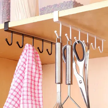 

Kitchen Storage Rack Cupboard Hanging Hook Iron No Trace Suspension Hook Multifunction Hanger Storage Organizer Holder Kitchen