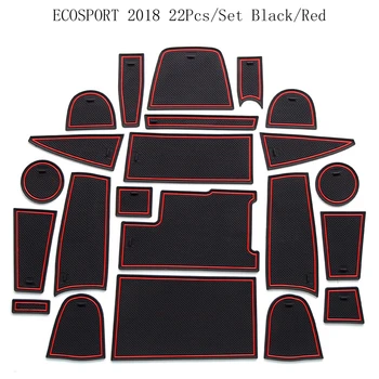 

Car-Styling Accessories For Ecosport 2018 Gate Slot Pad Anti Slip Anti-dirty Door Groove Mat Non-Slip Cup Slot Mats 22PCS/Set