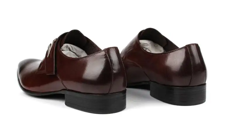 Alta Oficina Hebilla Hombres Zapatos Genuino Hombre Trabajo Cuero Mens Moda Boda Toe 2 1 Señaló Vaca Calidad Vestir Nuevo De aw781A