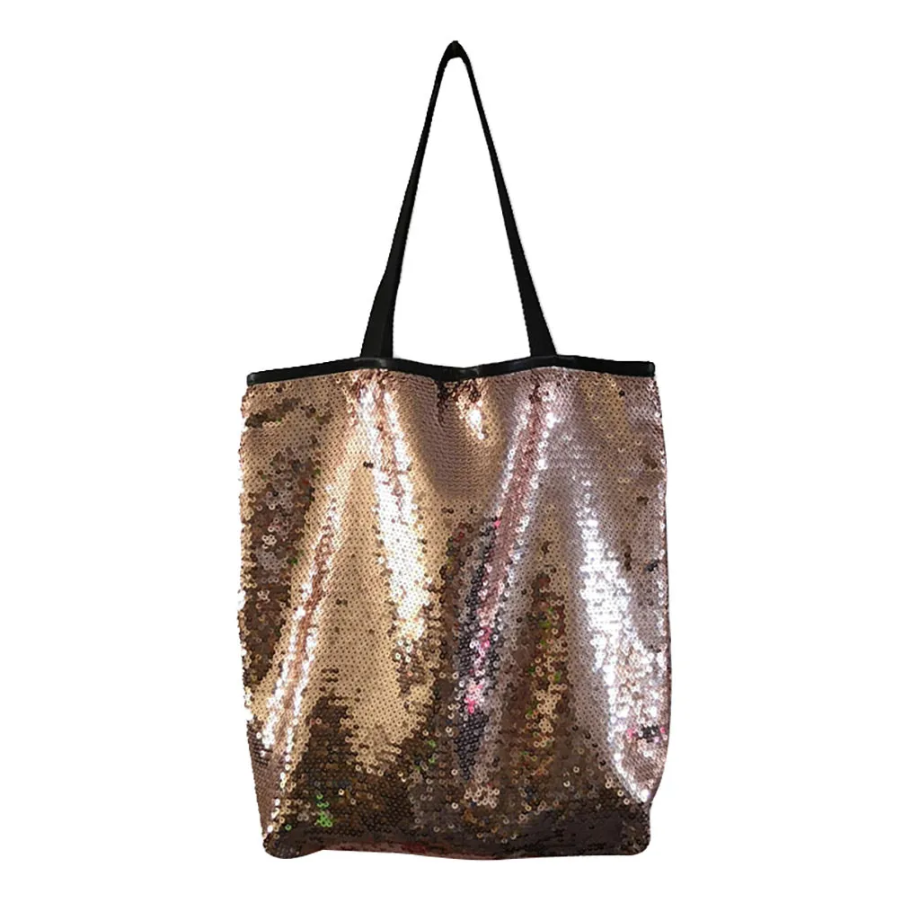 

Hot Sale Women Sequins Large Handbags Colorful Shoulder Hand Bags torebki damskie Princess Shopping Bling Handle Bags bolsa #C9