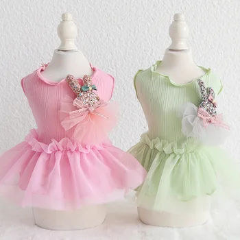 

Shining Rabbit Lace Pet Dog Clothes Summer Tutu Dress Dog Coat Cat Dress Dog Wedding Dress Floral Pet Dress Clothing
