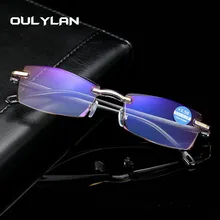 Oulylan, анти-синий светильник, очки для чтения, для женщин и мужчин, прозрачные очки без оправы, компьютерные очки для глаз, очки для пресбиопии+ 1,0 1,5 3,0